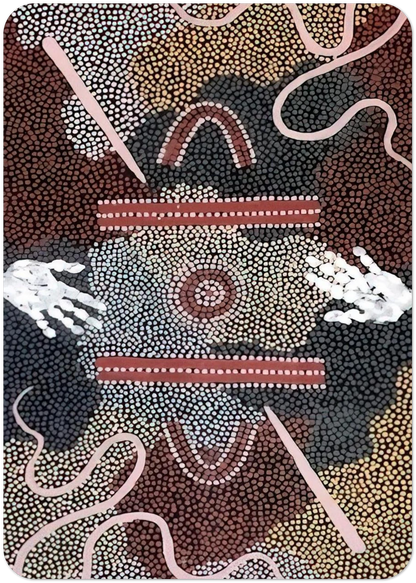 Initiation Ceremony - 1998 By Clifford Possum Tjapaltjarri Pack of 10 Post Cards | Clifford Possum Tjapaltjarri Post Cards | A6 (10.5 x 14.8 cm) - 4.1 x 5.8 inches
