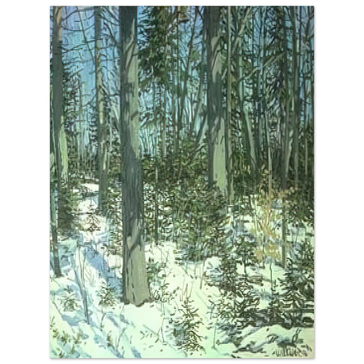 Neil Welliver - Study for Little Spruce - 1985  75x100 cm / 30x40inches Fine Art Poster