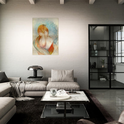 Seated Woman - Pierre-Auguste Renoir Brushed Aluminum Print - 70x100 cm / 28x40 inches | Pierre-Auguste Renoir Aluminum Print | Pierre-Auguste Renoir Prints