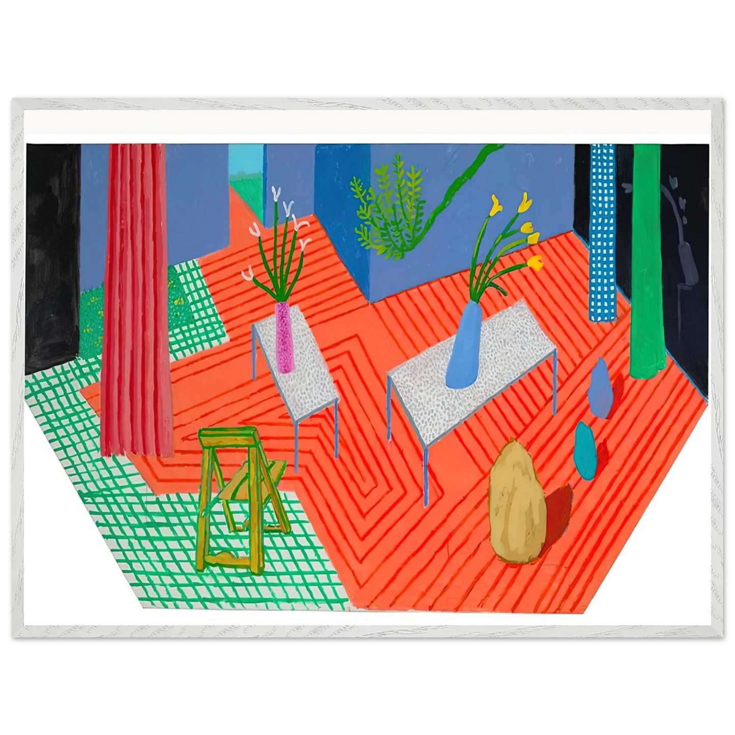 David Hockney - David Hockney Wall art - A3 (29.7 x 42  cm) - Premium Wooden Framed Poster With Fine Art Paper-canvas - White frame