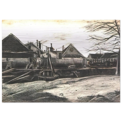 Factory - Vincent van Gogh Brushed Aluminum Print - 70x100 cm / 28x40 inches | Vincent van Gogh Aluminum Print | Vincent van Gogh Prints