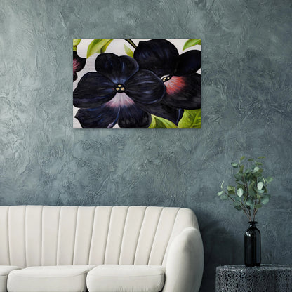 Black and Purple Petunias - Georgia O'Keeffe Brushed Aluminum Print - 70x100 cm / 28x40 inches | Georgia O'Keeffe Aluminum Print | Georgia O'Keeffe Prints