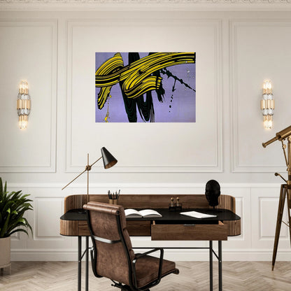 YELLOW AND GREEN BRUSHSTROKES 1966 - Roy Lichtenstein Brushed Aluminum Print - 70x100 cm / 28x40 inches | Roy Lichtenstein Aluminum Print | Roy Lichtenstein Prints