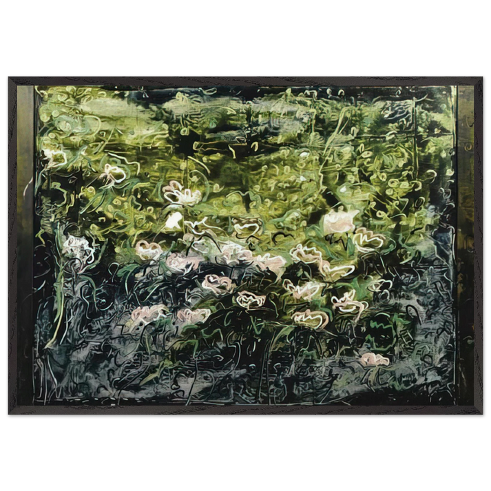 Acquatico - Art Informel - Mario Schifano 70x100 cm / 28x40 inches Framed Art Print – Black Wooden Frame