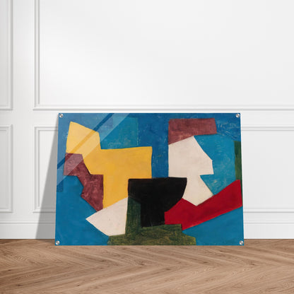 Composition multicolore à dominante bleue - 1969 - Serge Poliakoff Acrylic Print - 70x100 cm / 28x40″ inches