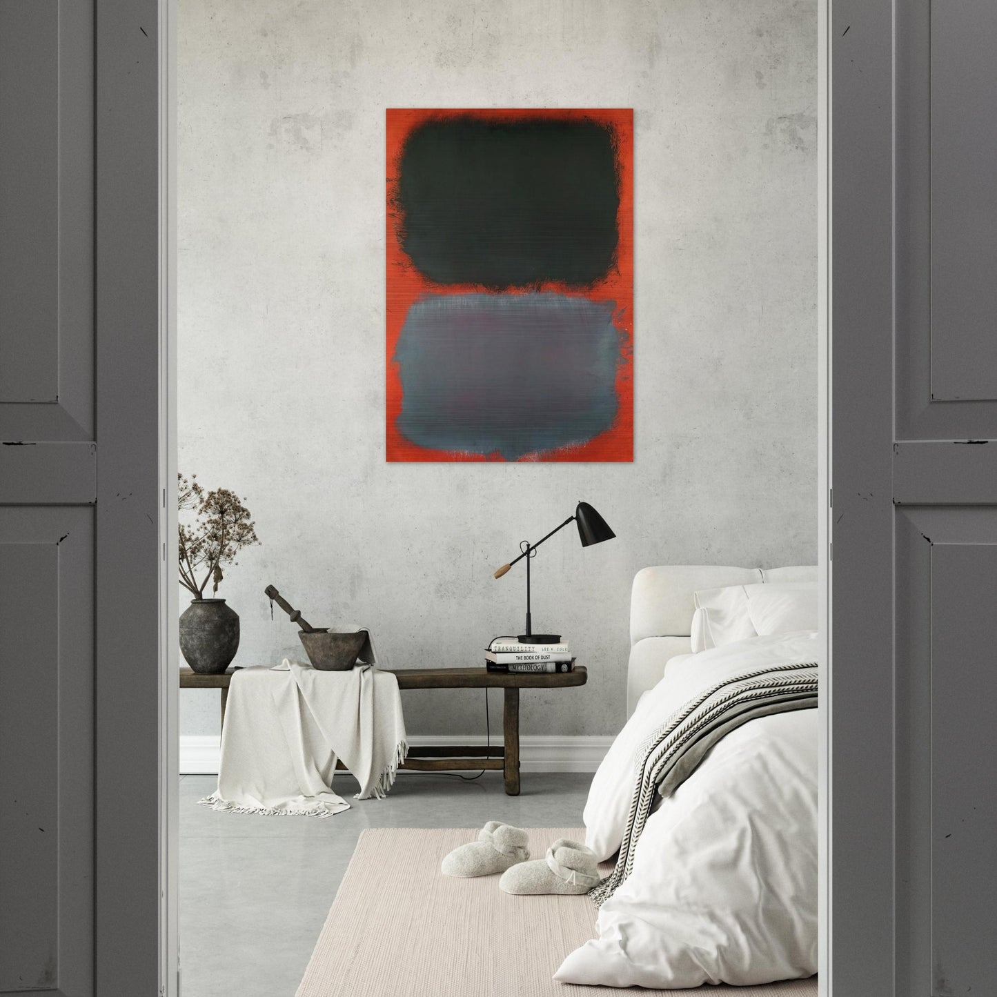 Untitled Gray, Gray on Red - 1968 - Mark Rothko Brushed Aluminum Print - 70x100 cm / 28x40 inches | Mark Rothko Aluminum Print | Mark Rothko Prints