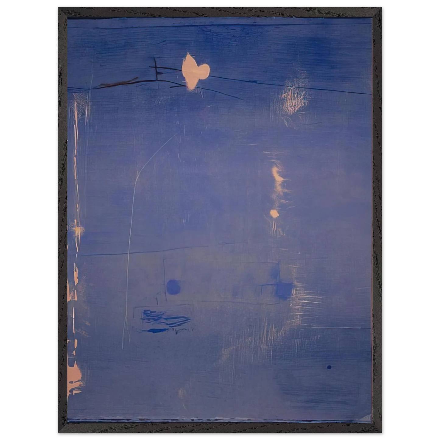 Helen Frankenthaler - Cameo - 1980 Wall art - 28x43  cm / XL (11x17 inches) - Premium Wooden Framed Poster With Fine Art Paper-canvas - Black frame