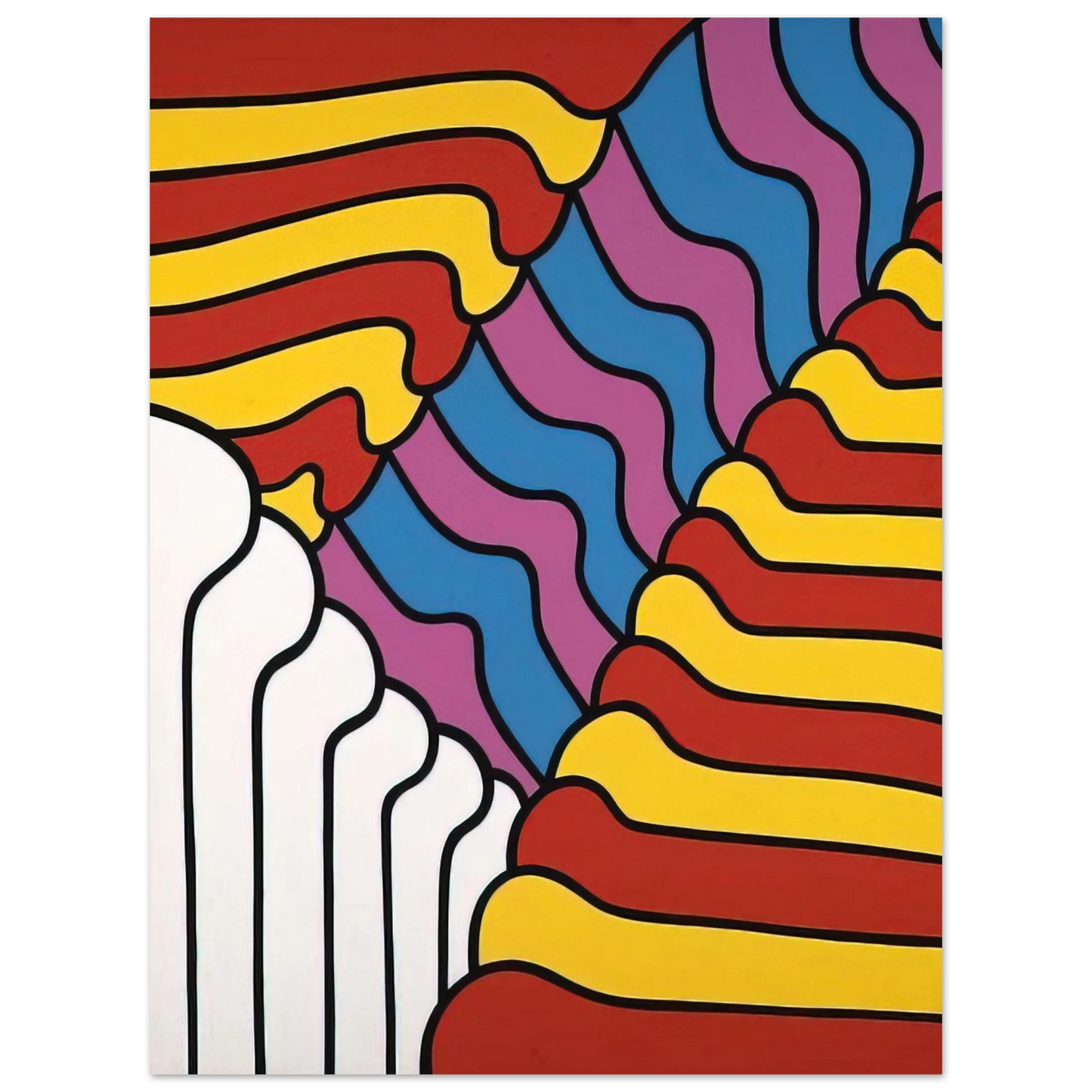 Nicholas Krushenick - Untitled - 1965  75x100 cm / 30x40inches Fine Art Poster