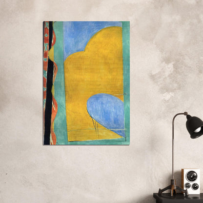 THE YELLOW CURTAIN - Henri Matisse Brushed Aluminum Print - 70x100 cm / 28x40 inches | Henri Matisse Aluminum Print | Henri Matisse Prints