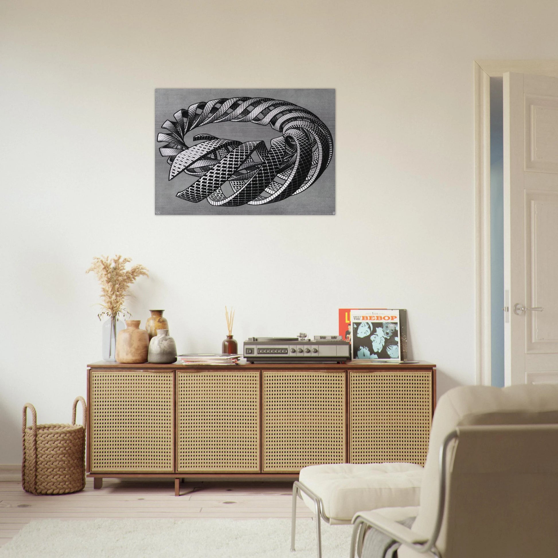 SPIRALS - MC Escher Brushed Aluminum Print - 70x100 cm / 28x40 inches | MC Escher Aluminum Print | MC Escher Prints