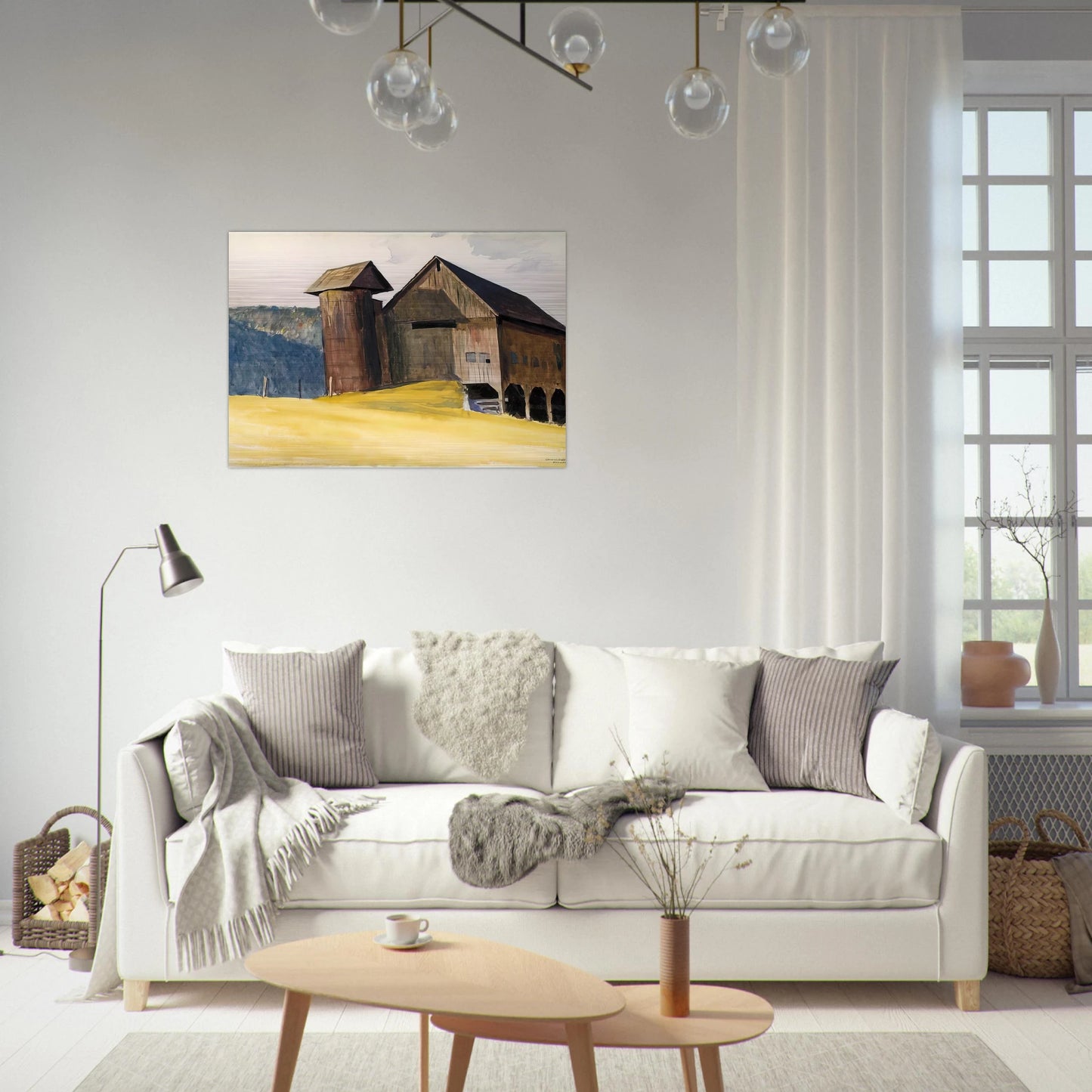 Barn and Silo, Vermont - Edward Hopper Brushed Aluminum Print - 70x100 cm / 28x40 inches | Edward Hopper Aluminum Print | Edward Hopper Prints
