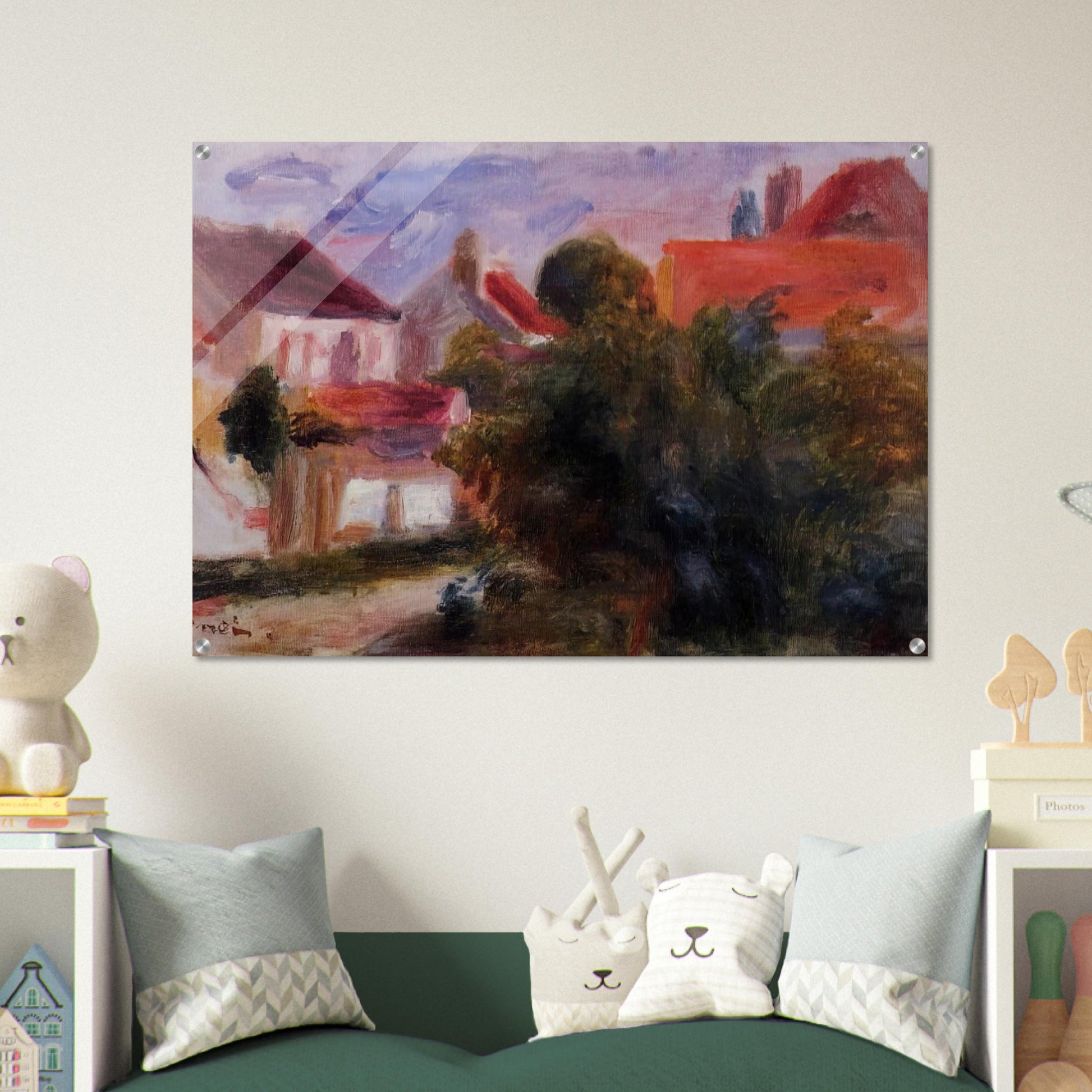 Street in Essoyes - Pierre-Auguste Renoir Acrylic Print - 70x100 cm / 28x40″ inches