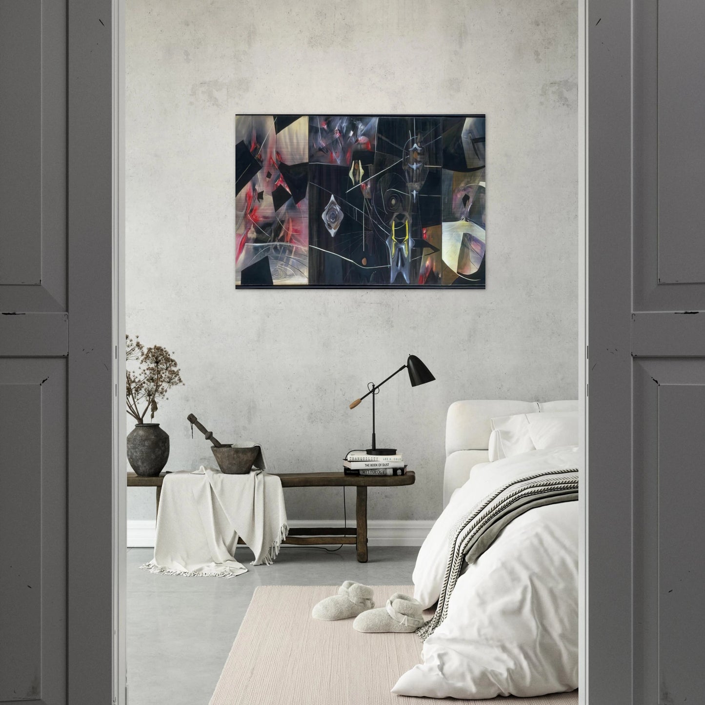 BLACK VIRTUE 1943 - Roberto Matta Brushed Aluminum Print - 70x100 cm / 28x40 inches | Roberto Matta Aluminum Print | Roberto Matta Prints