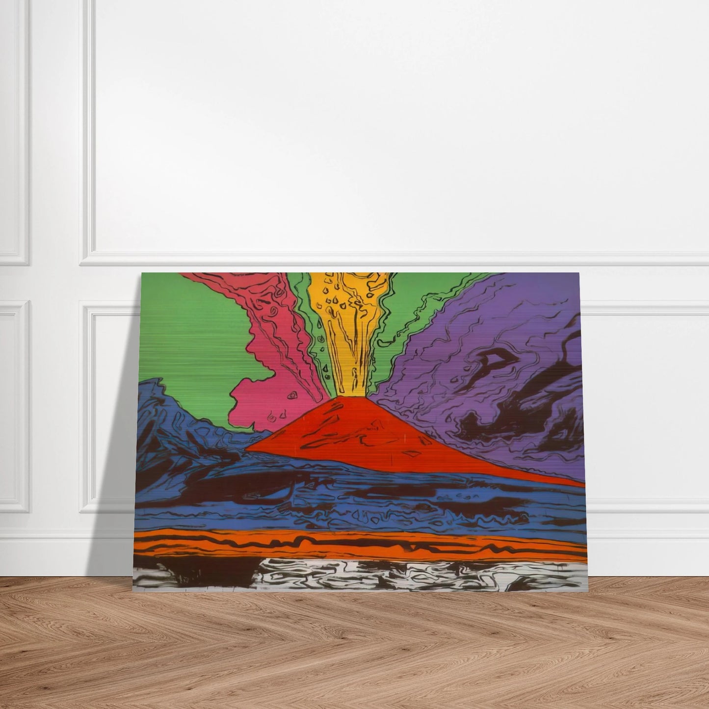 Vesuvius - Andy Warhol Brushed Aluminum Print - 70x100 cm / 28x40 inches | Andy Warhol Aluminum Print | Andy Warhol Prints