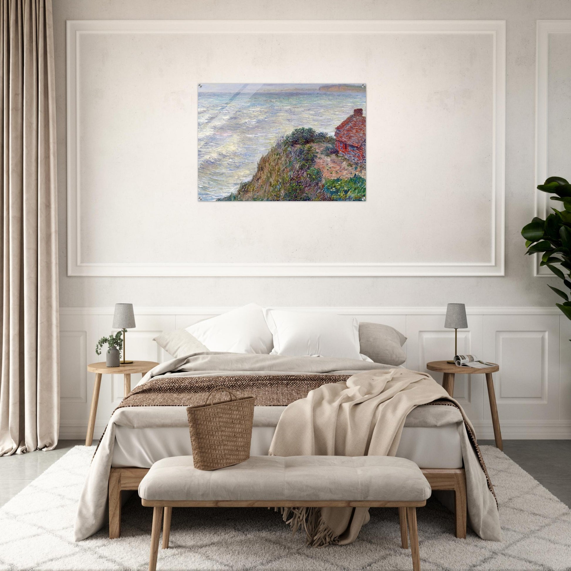 Fisherman`s House in Petit-Ailly - claude monet Acrylic Print - 70x100 cm / 28x40″ inches