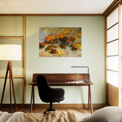 Still Life with Apples, Pears, Lemons and Grapes - Vincent van Gogh Brushed Aluminum Print - 70x100 cm / 28x40 inches | Vincent van Gogh Aluminum Print | Vincent van Gogh Prints
