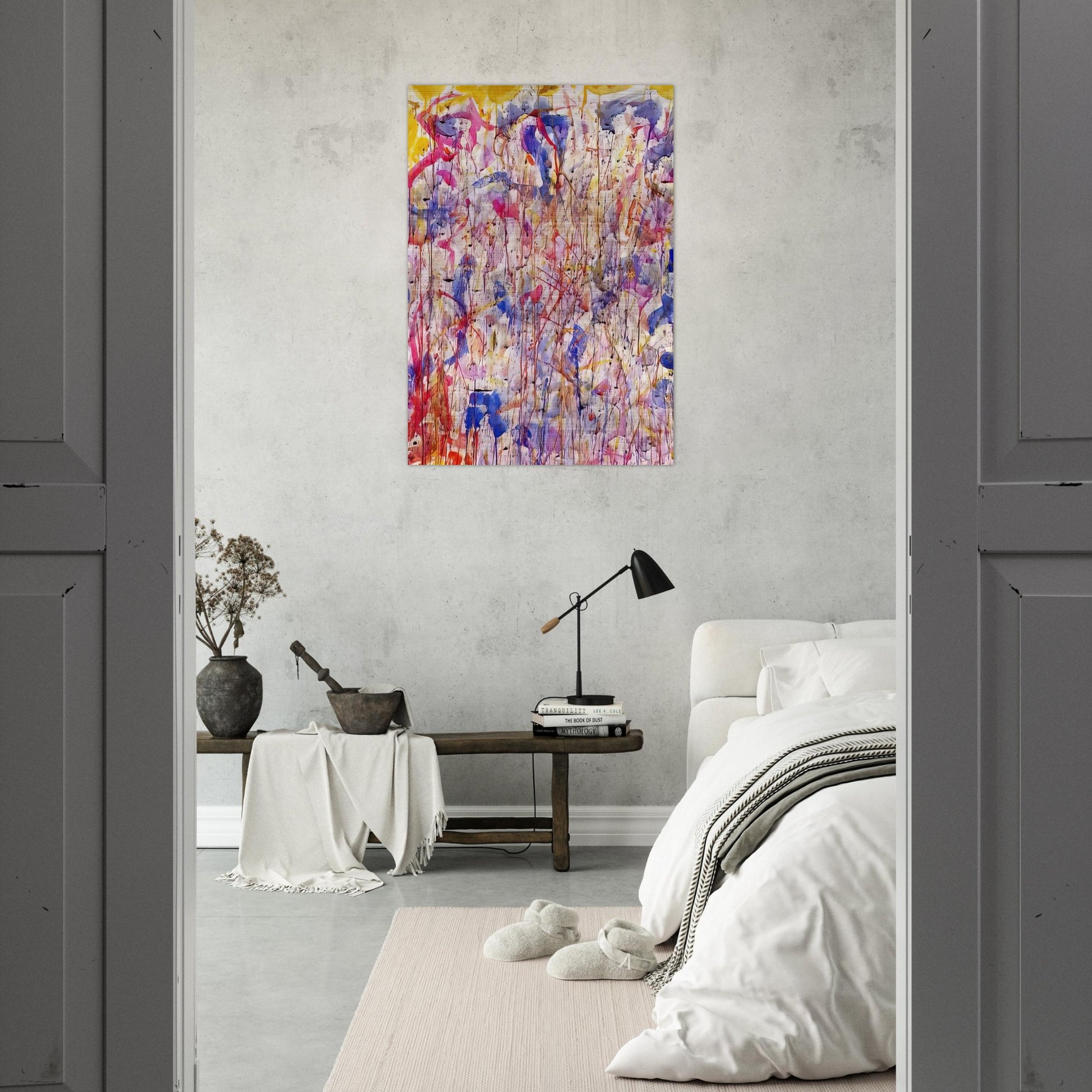 Untitled  SF57-008  - Sam Francis Brushed Aluminum Print - 70x100 cm / 28x40 inches | Sam Francis Aluminum Print | Sam Francis Prints