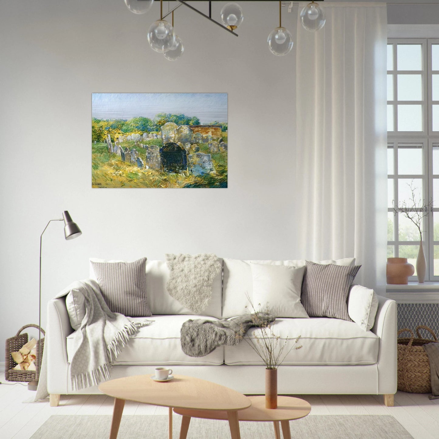 Colonial Graveyard at Lexington - Childe Hassam Brushed Aluminum Print - 70x100 cm / 28x40 inches | Childe Hassam Aluminum Print | Childe Hassam Prints