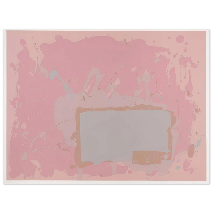 John Hoyland - Grey  Blue on Pink - 1971  75x100 cm / 30x40inches Fine Art Poster