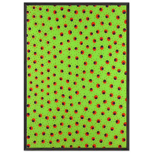 FIELDS IN SPRING 1988 - Yayoi Kusama 70x100 cm / 28x40 inches Framed Art Print – Black Wooden Frame