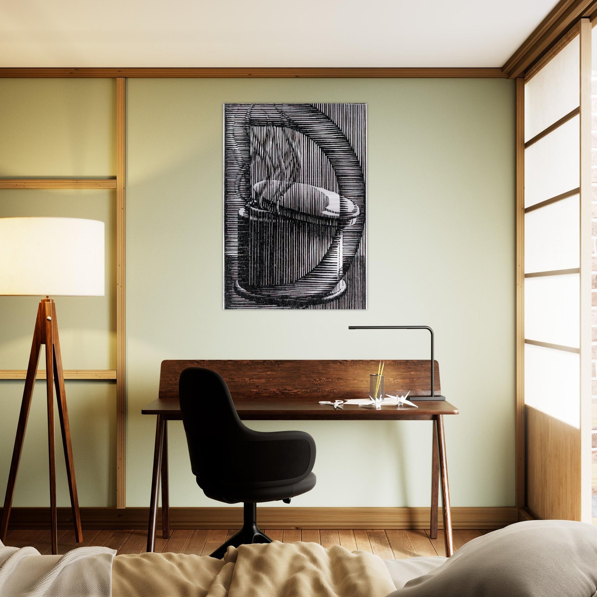 INITIAL D - MC Escher Brushed Aluminum Print - 70x100 cm / 28x40 inches | MC Escher Aluminum Print | MC Escher Prints