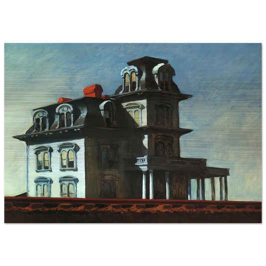 House by the Railroad - Edward Hopper Brushed Aluminum Print - 70x100 cm / 28x40 inches | Edward Hopper Aluminum Print | Edward Hopper Prints