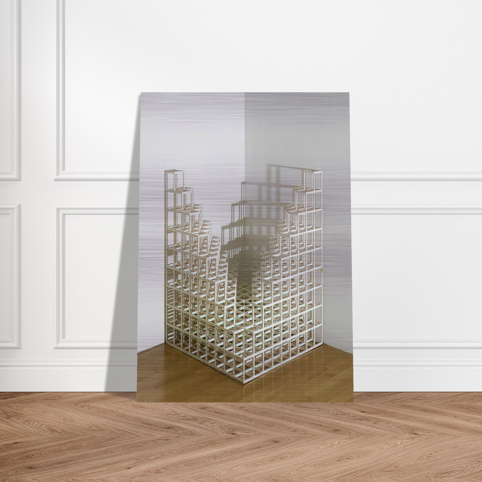 Title Corner piece #4 - Sol LeWitt Brushed Aluminum Print - 70x100 cm / 28x40 inches | Sol LeWitt Aluminum Print | Sol LeWitt Prints