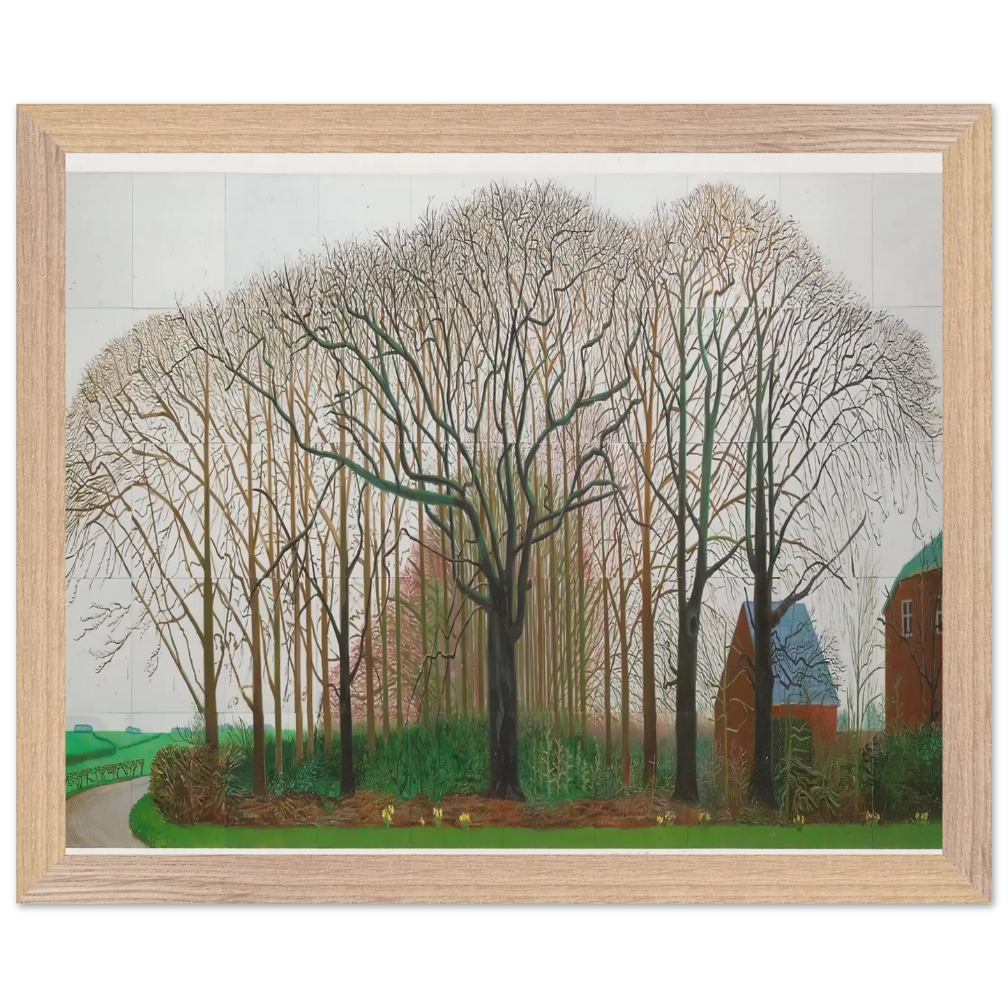 David Hockney - David Hockney Wall art - 45x60 cm / 18x24 Inches - Premium Wooden Framed Poster With Fine Art Paper - White frame