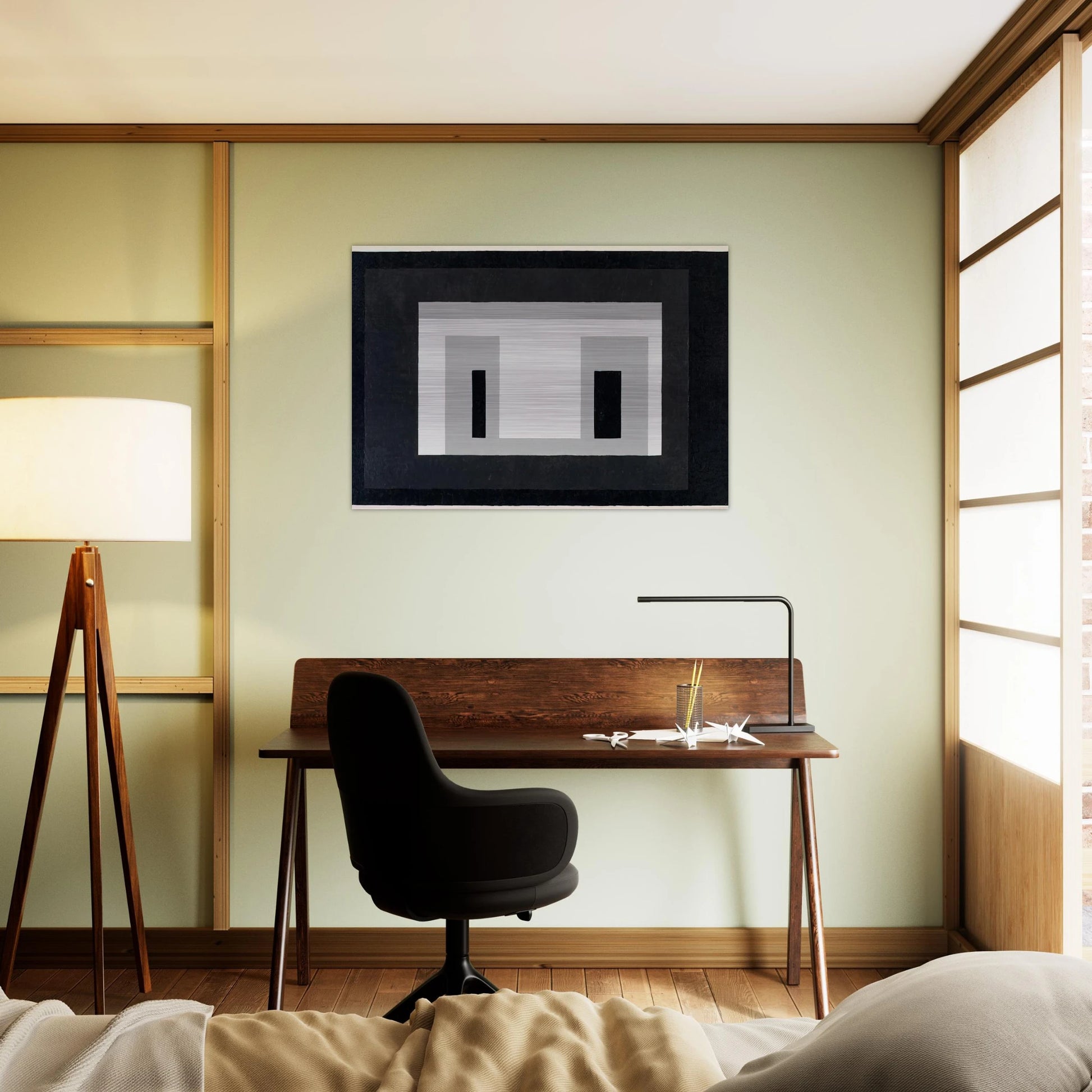 VARIANT ADOBE 1948 - Josef Albers Brushed Aluminum Print - 70x100 cm / 28x40 inches | Josef Albers Aluminum Print | Josef Albers Prints