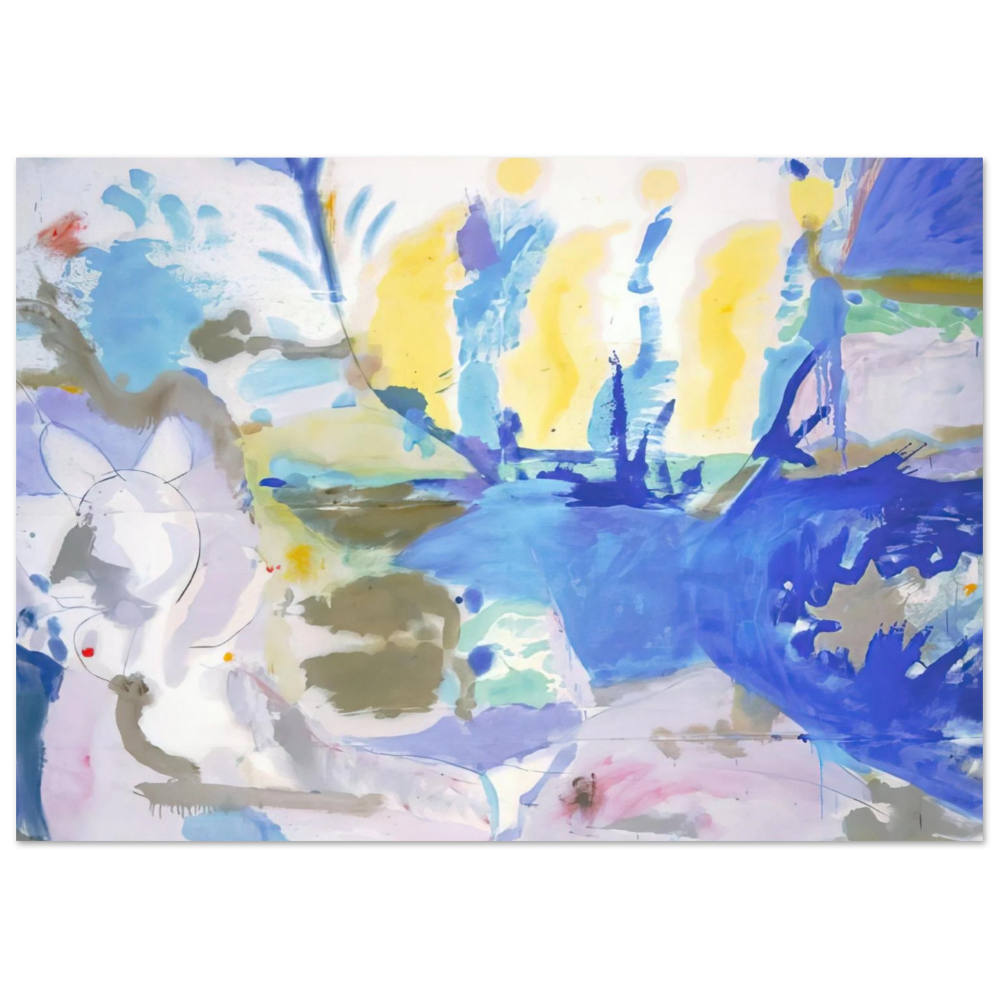 Helen Frankenthaler - Basque Beach - 1958 Wall art - 40x50 cm / 16x20 inches - Premium Wooden Framed Poster With Fine Art Paper-canvas - Black frame