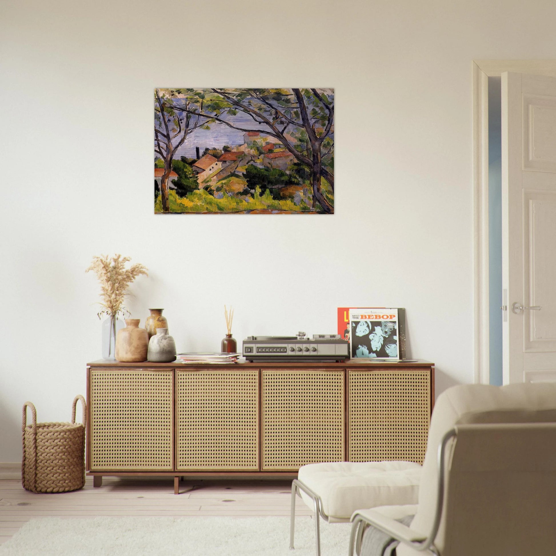 L'Estaque. View through the Trees - Paul Cézanne Brushed Aluminum Print - 70x100 cm / 28x40 inches | Paul Cézanne Aluminum Print | Paul Cézanne Prints