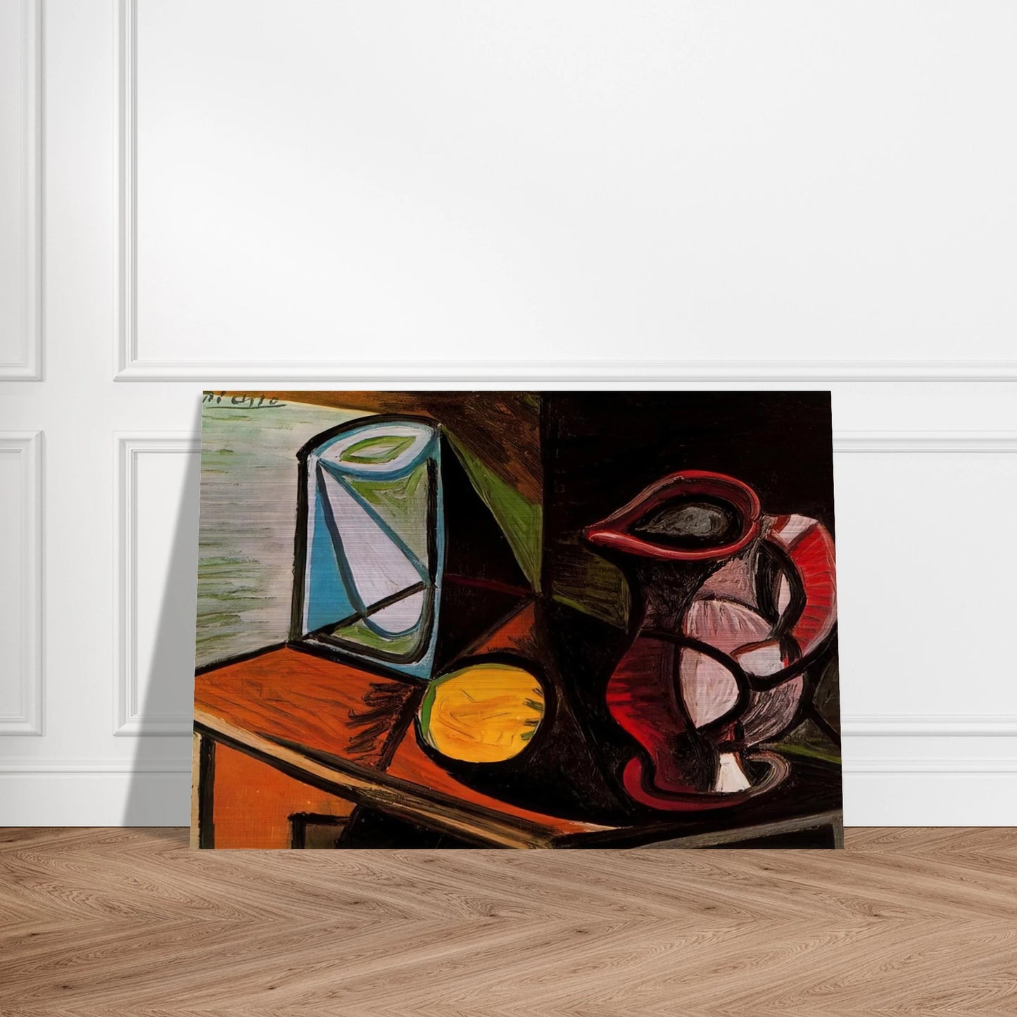Glass and pitcher - Pablo Picasso Brushed Aluminum Print - 70x100 cm / 28x40 inches | Pablo Picasso Aluminum Print | Pablo Picasso Prints