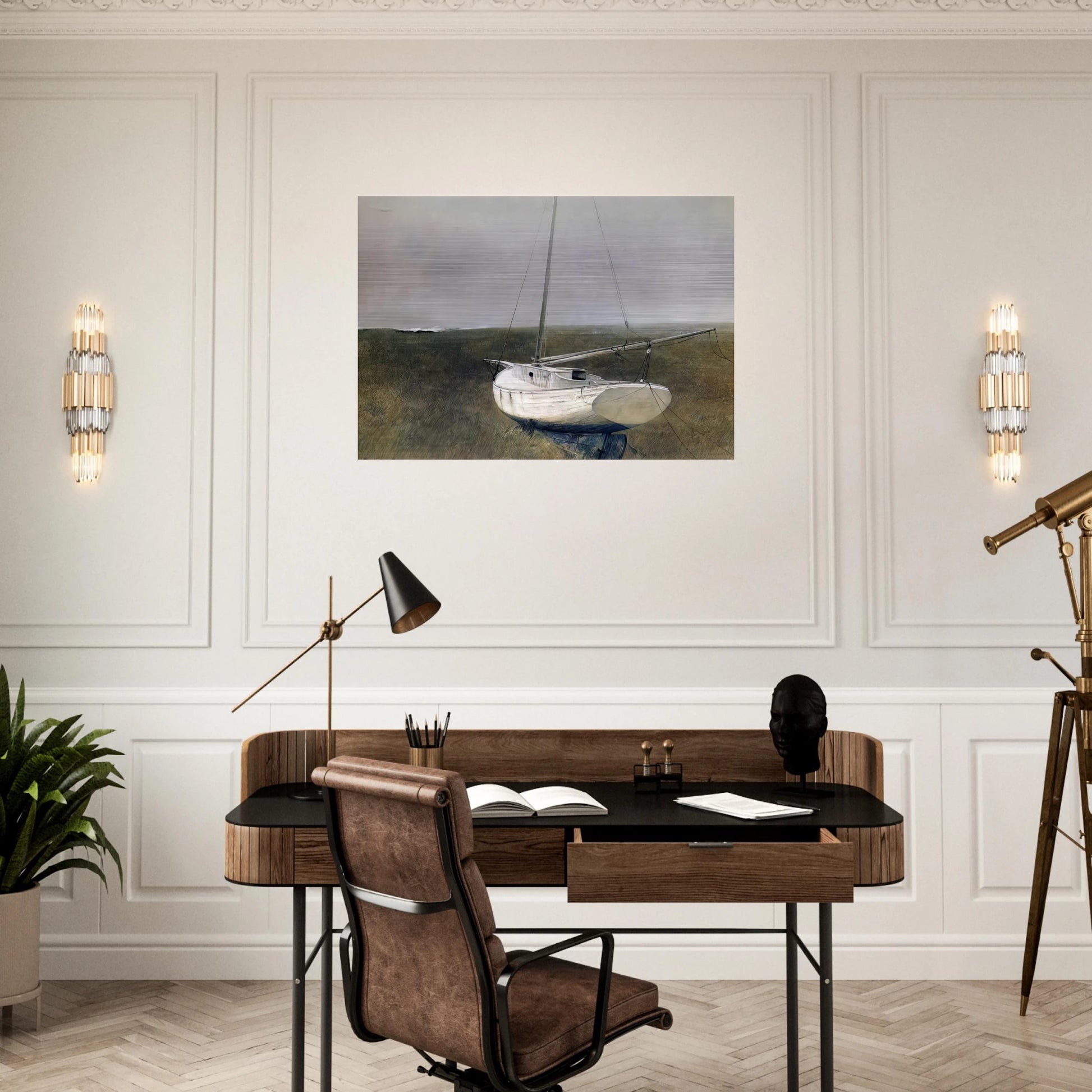 BELOW DOVER 1950 - Andrew Wyeth Brushed Aluminum Print - 70x100 cm / 28x40 inches | Andrew Wyeth Aluminum Print | Andrew Wyeth Prints