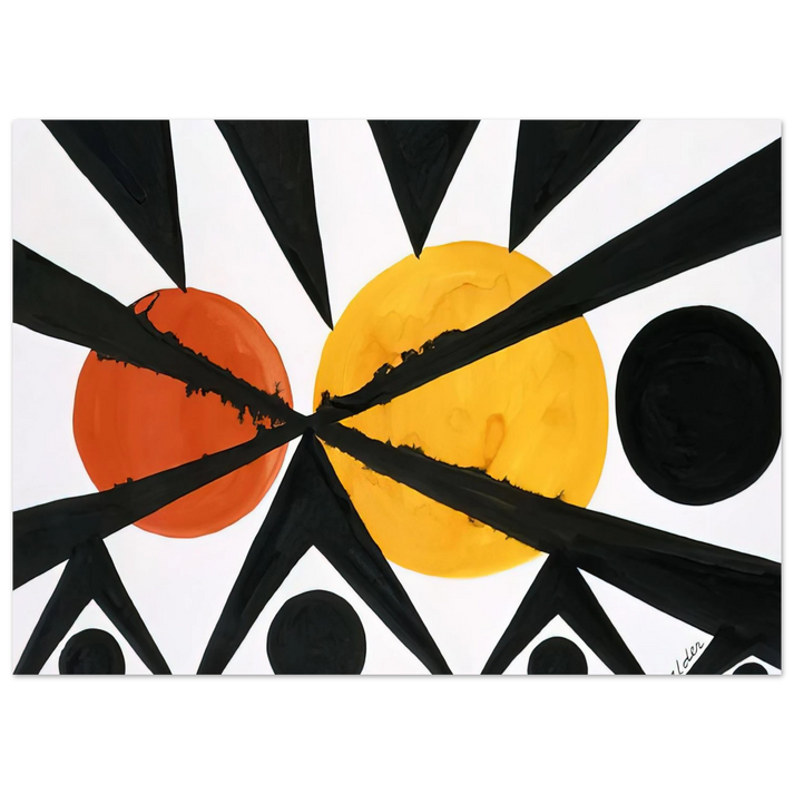 Alexander Calder - ACROSS THE ORANGE MOONS 1967 Fine Art Poster