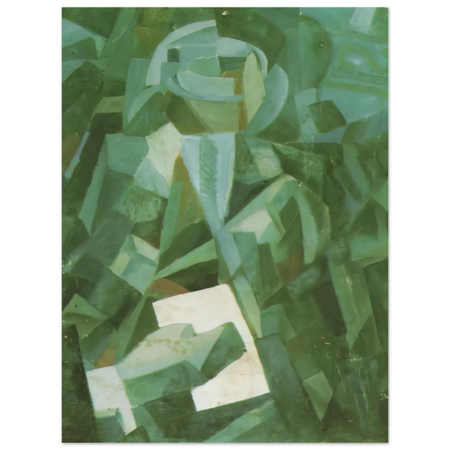 Salvador Dali - CUBIST COMPOSITION PORTRAIT OF A SEATED PERSON HOLDING A LETTER  75x100 cm / 30x40inches Fine Art Poster
