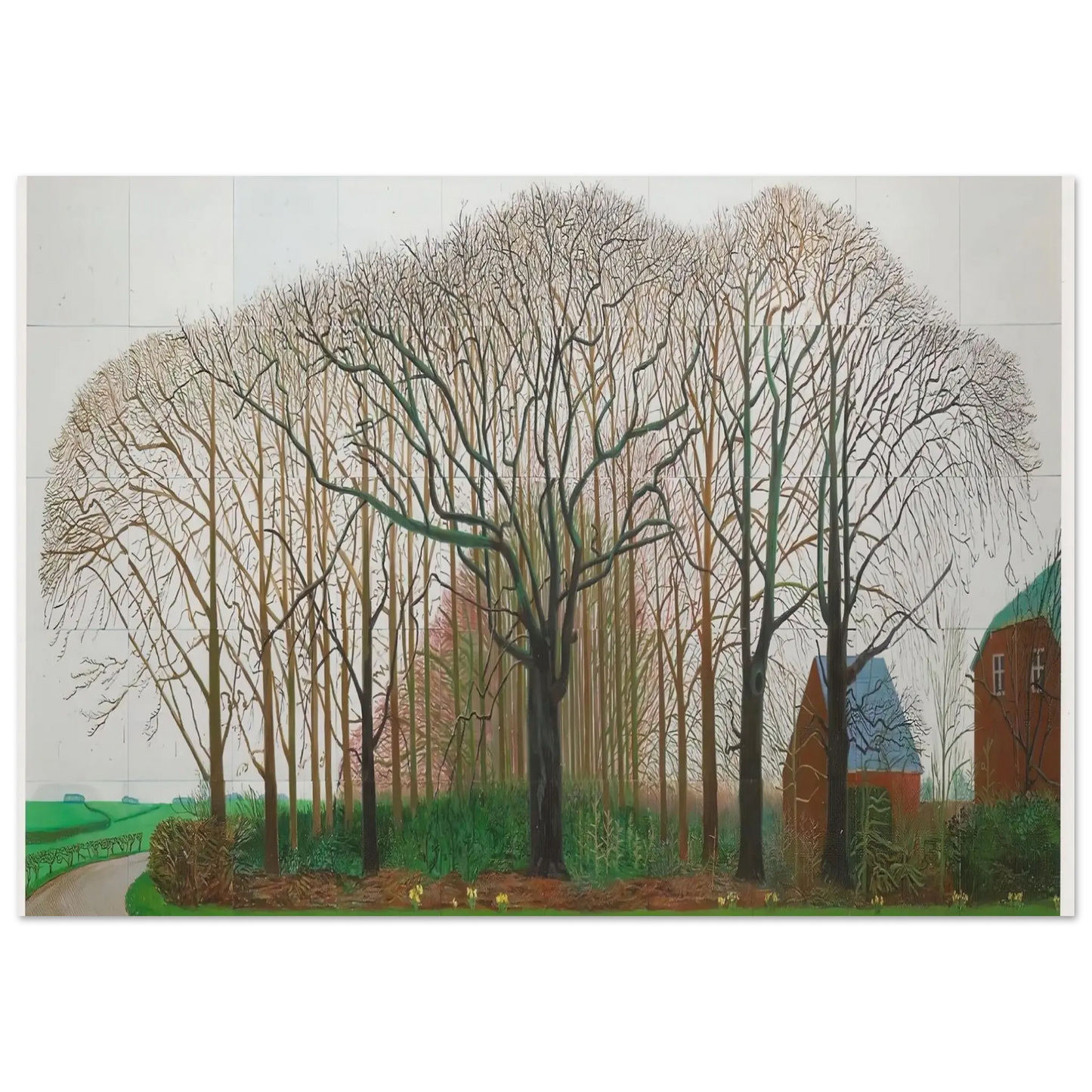 David Hockney - David Hockney Wall art - 28x43  cm / XL (11x17 Inches) - Premium Wooden Framed Poster With Fine Art Paper - Black frame