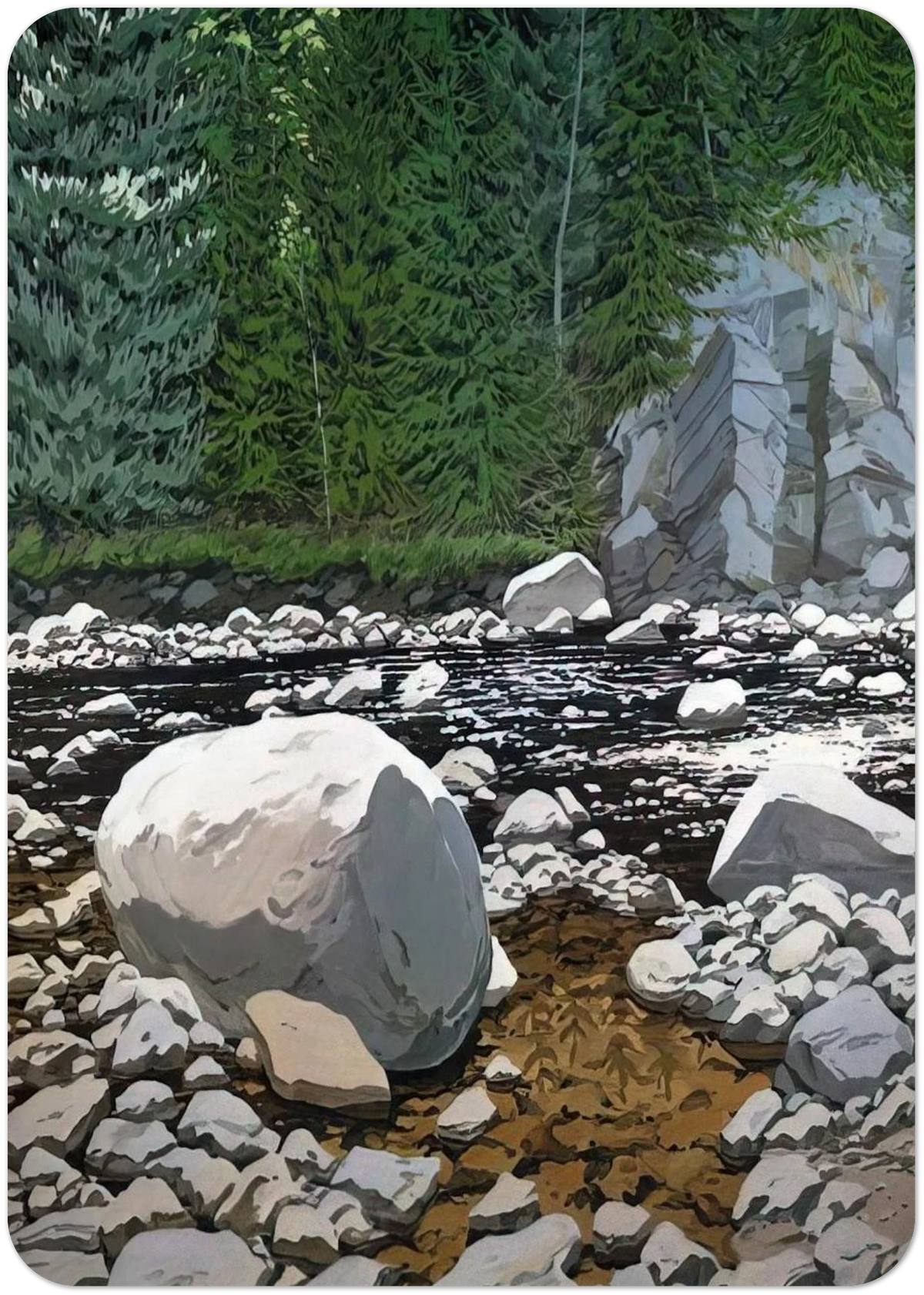 Lower Ducktrap - 1978 By Neil Welliver Pack of 10 Post Cards | Neil Welliver Post Cards | A6 (10.5 x 14.8 cm) - 4.1 x 5.8 inches