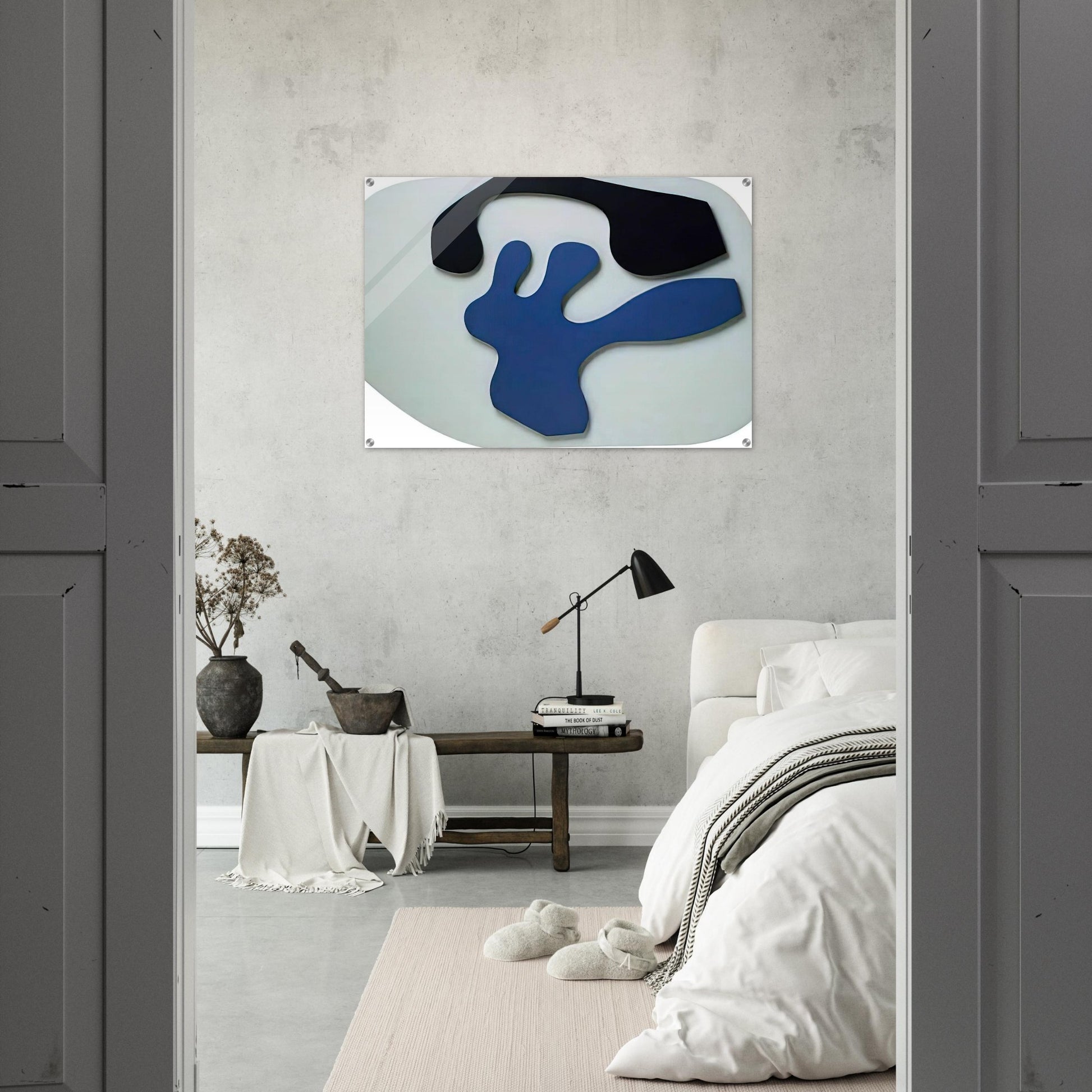 Overturned Blue Shoe With Two Heels Under a Black Vault - Jean Arp Acrylic Print - 70x100 cm / 28x40″ inches