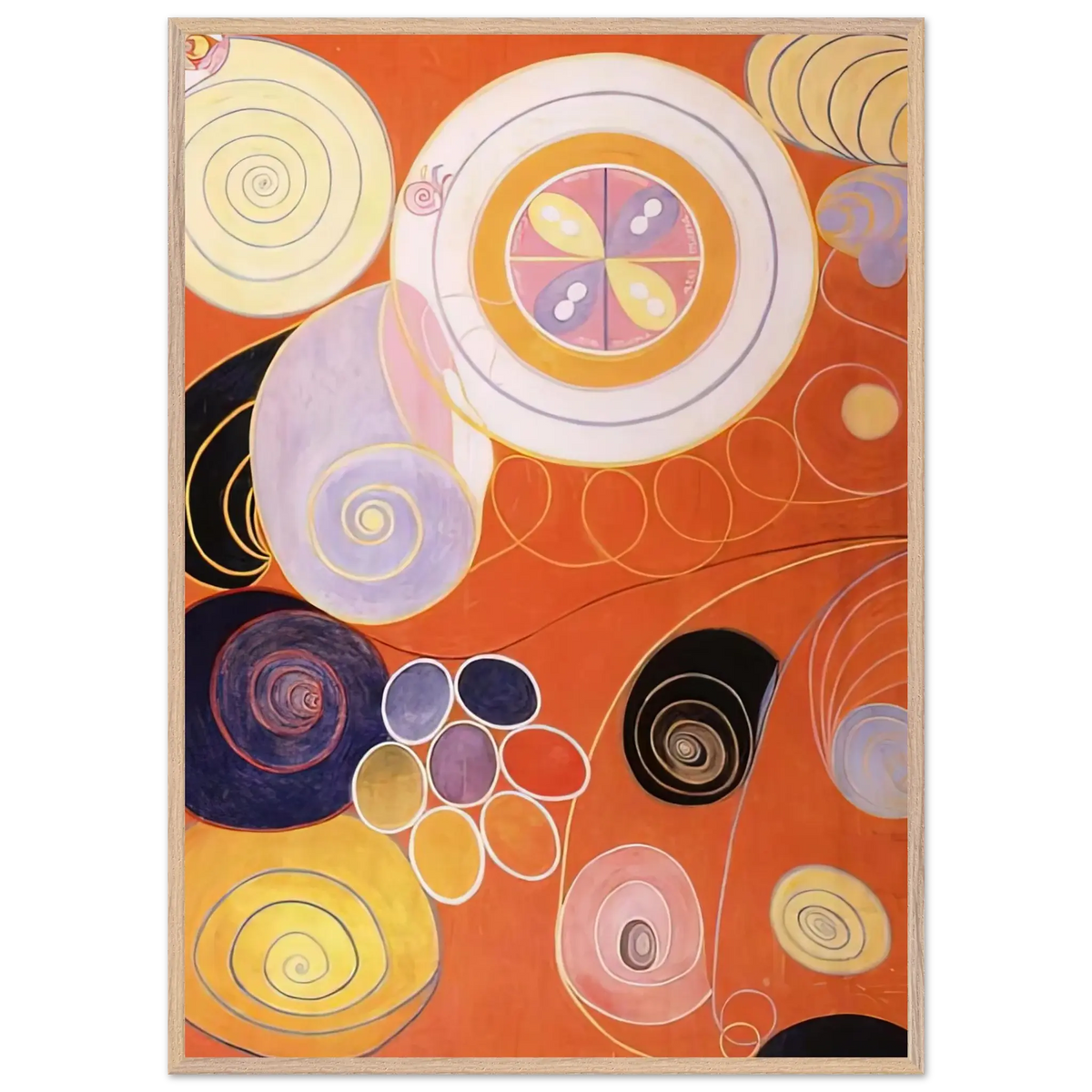 Hilma af Klint - THEY TENS MAINSTAY IV 1907 Wall art - 20x25 cm / 8x10 inches - Premium Wooden Framed Poster With Fine Art Paper - Wood frame