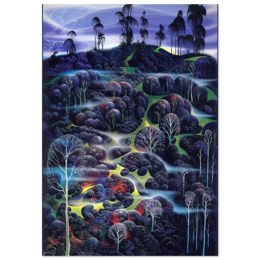 Solemn Solitude - Eyvind Earle Brushed Aluminum Print - 70x100 cm / 28x40 inches | Eyvind Earle Aluminum Print | Eyvind Earle Prints