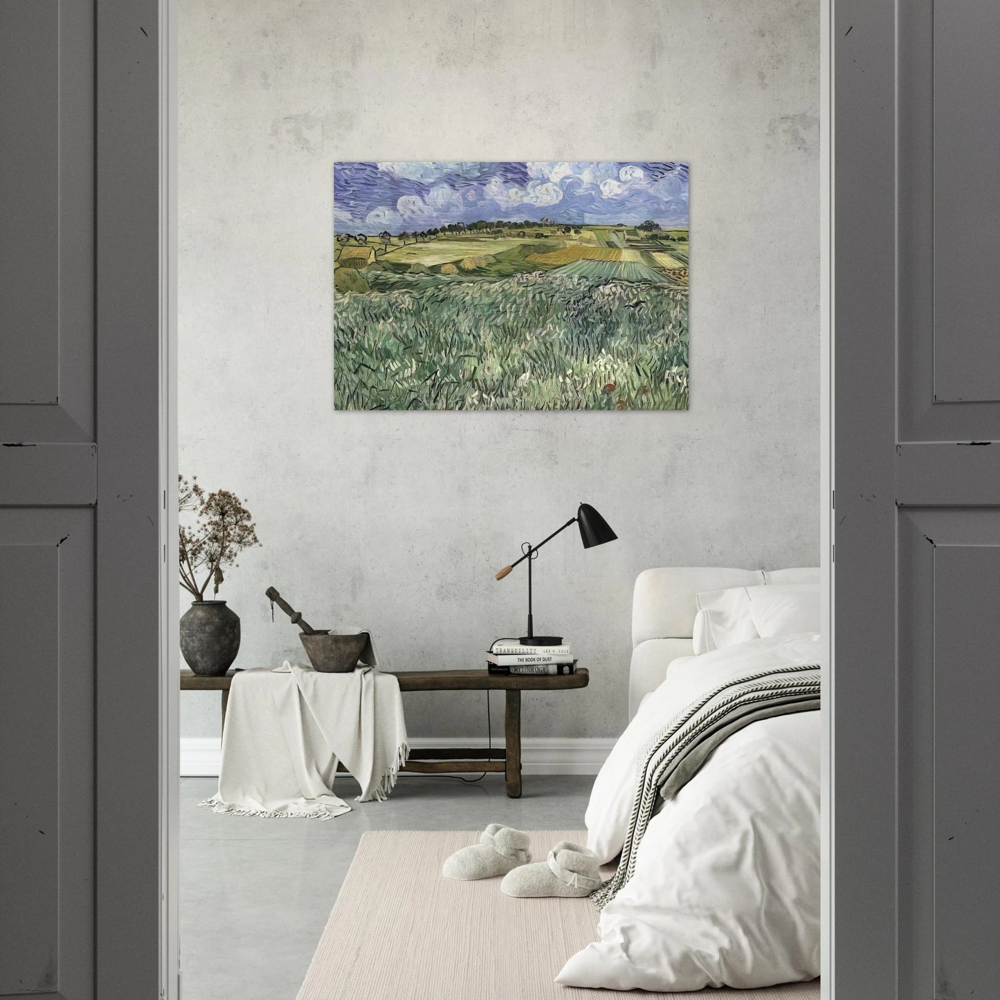 Plain near Auvers - Vincent van Gogh Brushed Aluminum Print - 70x100 cm / 28x40 inches | Vincent van Gogh Aluminum Print | Vincent van Gogh Prints