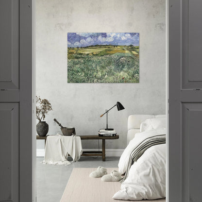 Plain near Auvers - Vincent van Gogh Brushed Aluminum Print - 70x100 cm / 28x40 inches | Vincent van Gogh Aluminum Print | Vincent van Gogh Prints
