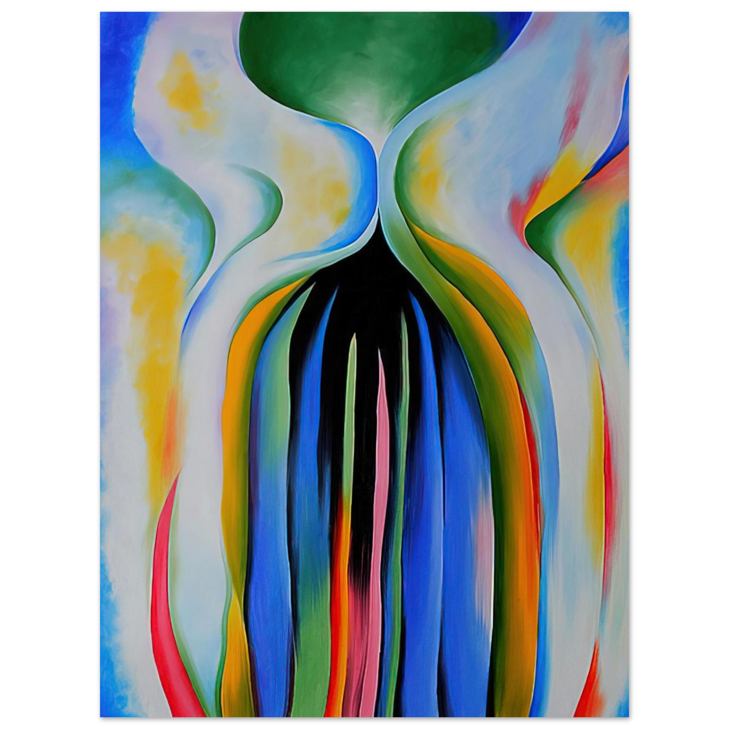 Georgia O'Keeffe - Gray line with black, blue, and yellow Fine Art Poster