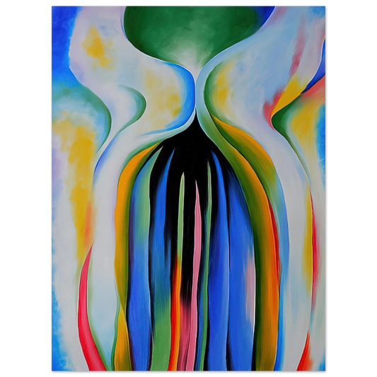 Georgia O'Keeffe - Gray line with black, blue, and yellow Fine Art Poster