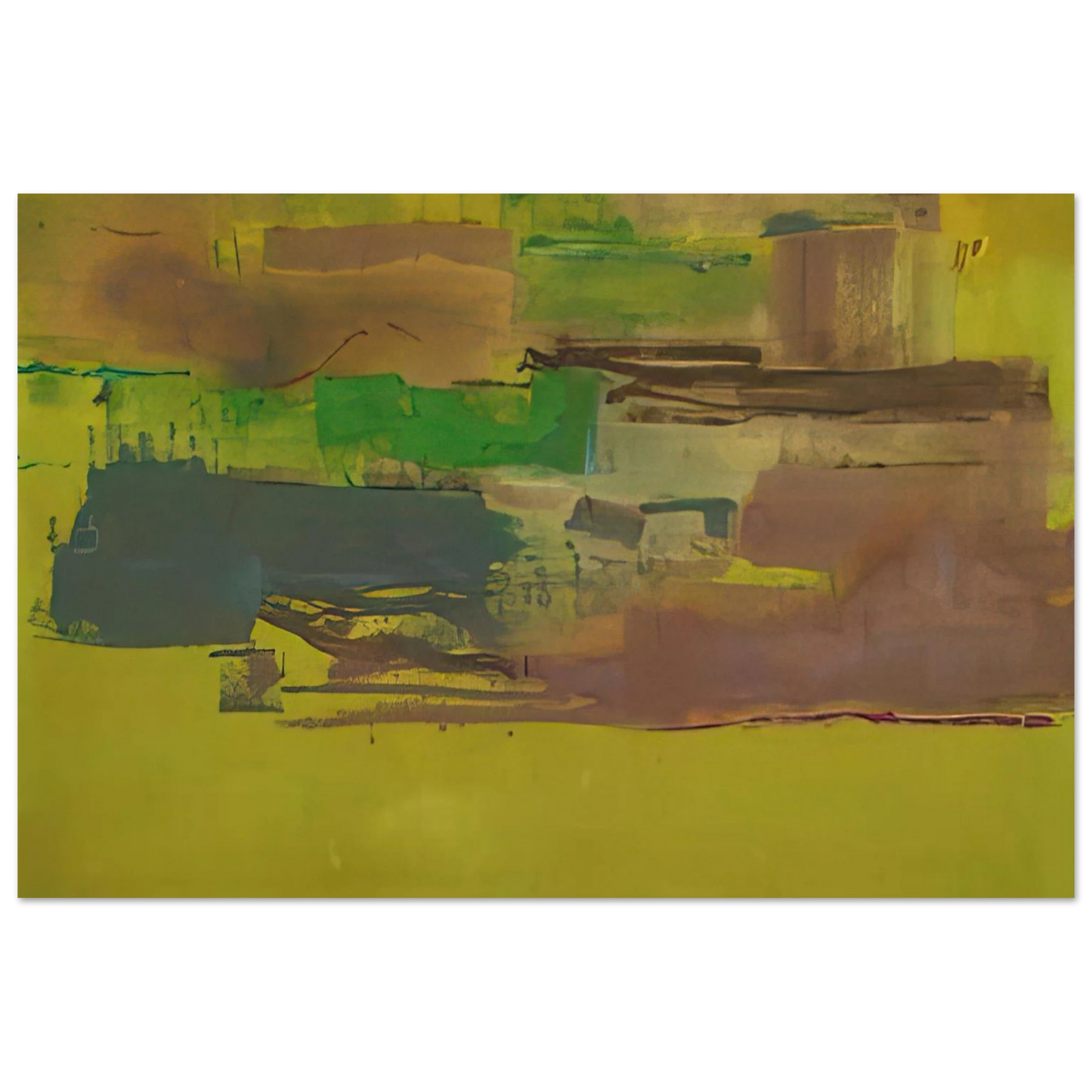 Helen Frankenthaler - August Deep - 1978 Wall art - 45x60 cm / 18x24 inches - Premium Wooden Framed Poster With Fine Art Paper-canvas - Wood frame