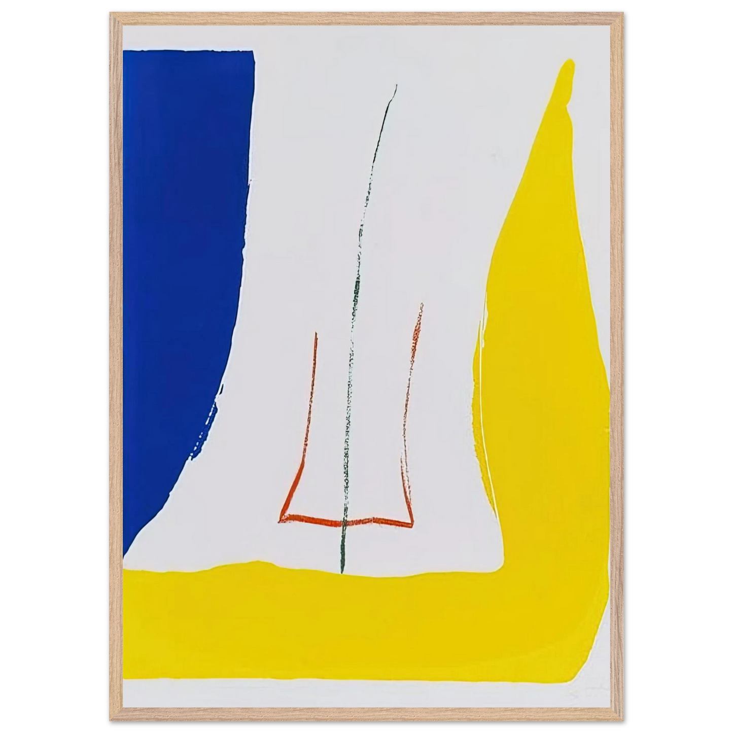 Helen Frankenthaler - Sun Corner - 1968 Wall art - 60x80 cm / 24x32 inches - Premium Wooden Framed Poster With Fine Art Paper-canvas - White frame