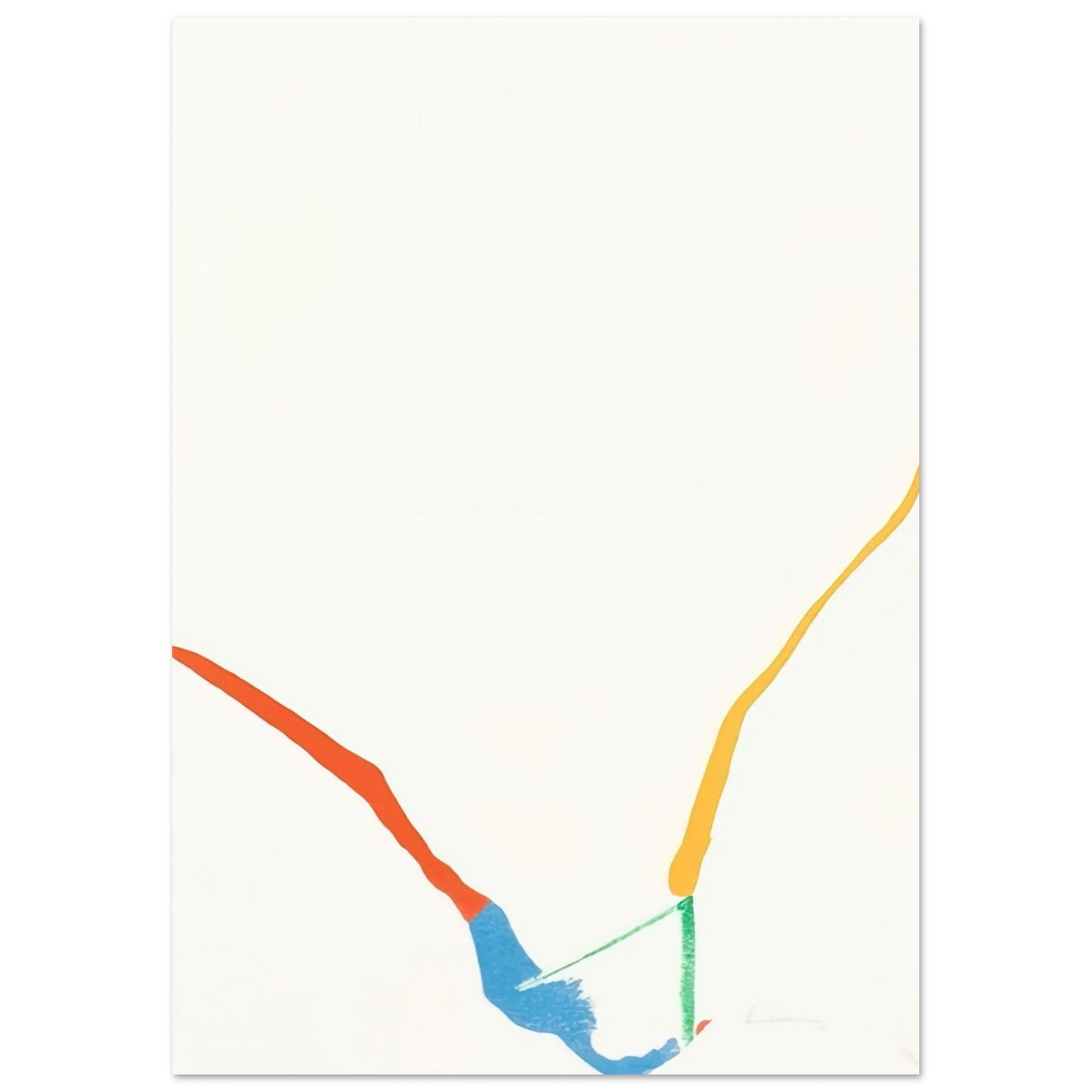 Helen Frankenthaler - What Red Lines Can Do - 1970 Wall art - 13x18 cm / 5x7 inches - Premium Wooden Framed Poster With Fine Art Paper-canvas - Wood frame
