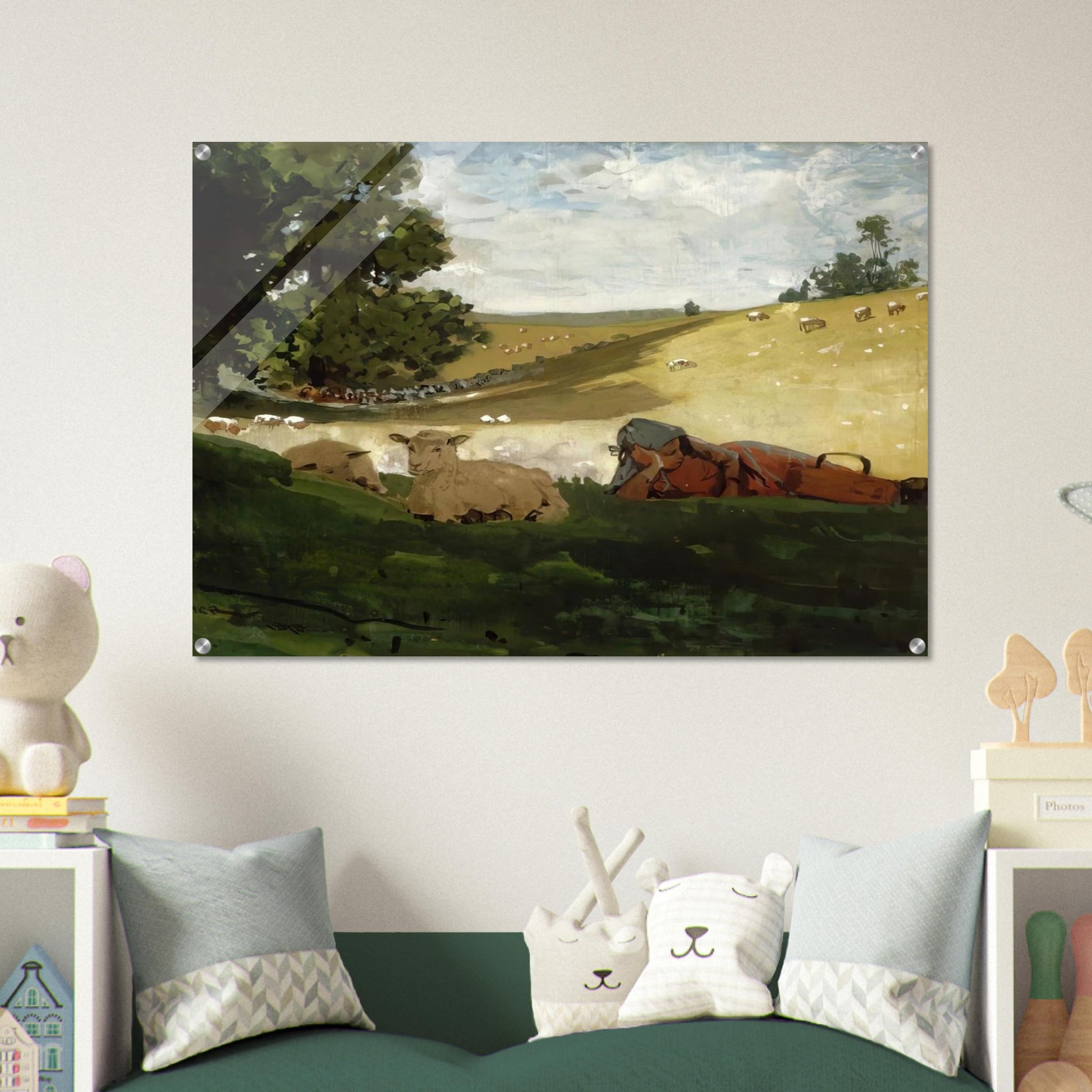 WARM AFTERNOON SHEPHERDESS - Winslow Homer Acrylic Print - 70x100 cm / 28x40″ inches | Winslow Homer Wall Art | Winslow Homer Prints