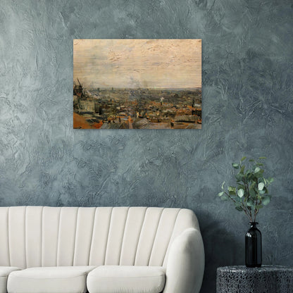 View of Paris from Montmartre - Vincent van Gogh Brushed Aluminum Print - 70x100 cm / 28x40 inches | Vincent van Gogh Aluminum Print | Vincent van Gogh Prints