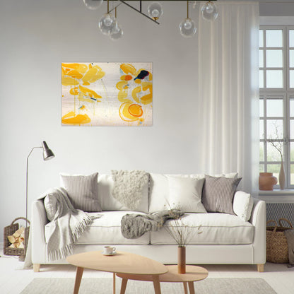Untitled  Yellow  - Sam Francis Brushed Aluminum Print - 70x100 cm / 28x40 inches | Sam Francis Aluminum Print | Sam Francis Prints
